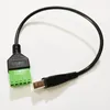 Anschlusskabel, USB 2.0 B-Stecker auf 5-Pin/Buchse, Schraub-Abschirmungsklemmen, steckbares Adapterkabel, ca. 30 cm/2 Stück