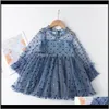 Robes Bébé Bébé Enfants Maternité Drop Livraison 2021 Vêtements pour enfants Printemps et automne Filles Kid Polka Dot Mesh Jupe Mignon Respirant Princ