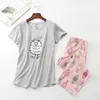 Grandes tamanhos mãe pijama conjunto grande feminino sexy short manga t-shirt longa calças moda home sleepwear 210809