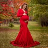 Shoulderless Maternity Dresses Pography Props Sexy Split Side Maxi Gown For Pregnant Women Long Pregnancy Dress Po Shoots4248925