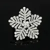 Pins, broches groothandel clear rhinestone kristal diamante sneeuwvlok kerst broche sieraden geschenken