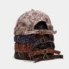 Wzcx Paisley Printing Melon Cap Justerbar Ingen Visor Hip Hop Unisex Fashion Street Dance Summer Men Beanie Hat Skull Cap Y21111