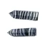 Yeşil zebra taş altı taraflı tek sivri uçlu enerji ayağı sanat süsler yeteneği kuvars kule mineral şifa değnekleri reiki doğal kristal nokta