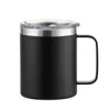 12 oz kaffemugg med handtag isolerad rostfritt stål återanvändbar dubbelvägg vakuum öl resekopp tumbler pulverlackerad med skjutbara slutna lock