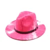 2021 Tie-Dye-Hüte mit breiter Krempe, Panama-Solid-Filz-Fedoras-Hut für Männer und Frauen, künstliche Wollmischung, Jazz-Cap