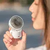 Portable Desktop Fan 3.5w Mini Handhållen Nackband Hängande USB Laddning 1000mAh Lämplig för Hem Använd Office School Trip