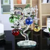 Glas Kristal Appelboom Met 6 Stuks Appels Fengshui Ambachten Home Decor Beeldjes Kerst Jaar Geschenken Souvenirs Ornament Decoratieve Objecten