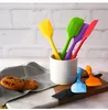 NEWBaking Cuisson Sans BPA Spatules en silicone de 8 pouces Spatule en caoutchouc Résistant à la chaleur Conception monobloc sans couture Grattoir flexible antiadhésif RRA11