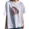 Character printed simple cute casual cotton white fresh preppy short sleeve female t-shirts 210522