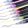 48 pcs cores glitter esboço desenho cor caneta marcadores gel canetas conjunto de recarga rollerball pastel néon marcador de escritório escritório papelaria 210330