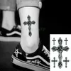 Wodoodporna Tymczasowa Naklejki Tatuaż Cross Tribal Totem Fałszywe Tatto Flash Tatoe Tatouage Neck Dłoń Pleci Foot for Girl Women Men