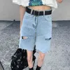 Shorts de denim à taille haute d'été et mince version coréenne du pantalon de la ligne A-line tendance streetwear femmes 210429