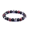 JLN Hematita Onyx tingido Tigre Bracelet Bracelete natural Pulsões de pedra manchada de pedra manchada Bracelets para homens jóias para homens