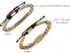 2pcs / set charm rostfritt stål pärlor guld uppsättning lyx s för män cz zircon krona armband