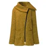 여성 패션 모직 후드 가을 겨울 긴 소매 불규칙한 칼라 스웨터 패킷 플러스 크기 5XL 코트 210428