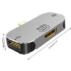 Hub 3 i 1 typ C till DP/-kompatibel/MiniDP PD USB-adapter Dockningsstation Expansion Dock Multi-Interface Hub Port Converter