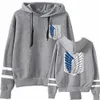 Anime Attack on Titan Aot Levi Ackerman Uniform Gedrukt Hoodies Hooded Sweatshirts Gezellige Tops Pullovers Y0804