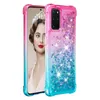 Gradient Liquid Glitter Airbag Cases For Samsung A03 A13 A33 A53 5G Hybrid Hard PC Soft TPU Shockproof Protective Cover