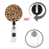 Leopard Badge Keychain Party Favor Retractable Pull Creativity ID Badges Holder med Clip Office Supplies