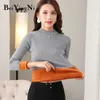 Beiyingni Kvinnor Tröjor Pullovers Fleece Varm tjock Elasticitet Kvinna Kläder Slim Jumper Höst Vinter Stickad Sweater Koreansk 211011