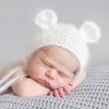Soft Mohair Baby Hat Born Pography Accessories Baby Crochet Knot Cap Infant Pography Props Casquette Zdjęcie niedźwiedź 211023