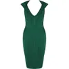 Bandage Dress for Women summer Green Bodycon V Neck Striped red white Party dress evening club birthday outfits 210623