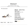 SOPHITINA Fashion Women Sandals Basic Patchwork Design Buckle Decoration Pointed Toe Slip-On Shoes High Thin Heels Sandals SO440 210513