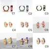 Beautiful Colors Charm Earring Basic Golden Hoop With Colorful Flower Design Pattern Multiple Optional Wholesale