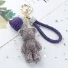 Toppkvalitet Charms Crystal Lovely Violence Bear Keychain Luxury Women Girls Trinets Suspension On Bags Car Key Chain Key Ring Toy358G