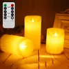 3pcs bougie LED sans flamme vacillante paraffine électrique avec télécommande belle veilleuse décoration de la maison fournitures de fête de mariage 210702