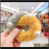 Baby, & Maternitywinter Children Cute Colors Faux Fur Pearl Elastic Girls Sweet Soft Scrunchies Rubber Bands Kids Hair Aessories Drop Delive