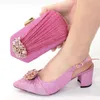 Dress Shoes OLOMM Arrival African Wedding And Bag Set Fuchsia Italian With Matching Bags Nigerian Women Party! !GF1-7