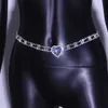 Stonefans Luxury Crystal Heart Belly dla kobiet Regulowany Moda Rhinestone Body Chain Bikini Beach Jewelry