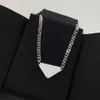 European American inverted triangle letter Stud and necklace wild temperament fashion earrings clavicle chain set female high quality fast delivery