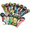 camouflage Patterned Hand Pipes Glass Bowl Dab 3.5" cartoon FDA Silicone Pipe Environmentally Water Bong