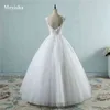 ZJ9076 Bola Vestidos Espaguete Correias Branco Marfim Tulle vestido de noiva para vestidos de casamento 2021 Pérolas Casamento cliente feito