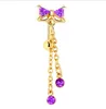 Bowknot Shape Zircon Belly Ringar Sexig Piercing Bell Button Ring Body Smycken För Kvinnor