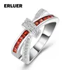 Trouwringen Erluer Fashion Cross Ring For Women Black Gun Gevulde Crystal CZ Zirkon Retro Party Sieraden Gifts Anel