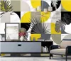 カスタム3D壁画壁紙手描きの抽象アートグラフィックレトロな熱帯の植物屋内壁紙背景壁紙ホームの装飾