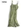 Luxury Glänsande Party Dresses Summer Woman Sundress Sexig Imitation Silk Satin Cloth Curved Hem 210421