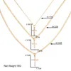 Chains 2022 Crystal Pearl Cross Pendant Chain Necklace Set For Women Multilayer Portrait Metal Clavicle Necklaces Jewellery