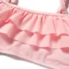 Family Matching Pink Swimwear Two Pieces Women Kid Boy Baby Girl Swimsuit Men Shorts Bathing Suit Maillot De Bain Feminino 210625