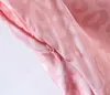 Retrô mulheres jacquard leopardo rosa cetim mini vestido sexy elastic lanterna curta lenga transversal lacing up volta vestidos de festa sem costas 210730