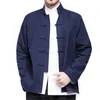 Männer Jacken Männer 2022 Herbst Chinesischen Stil Baumwolle Leinen Mantel Lose Kimono Strickjacke Männer Einfarbig Oberbekleidung Jacke Mäntel m-5XL