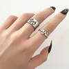 New Fashion Animal Dinosaur Couple Rings for Women Men Detachable Lover Silver Color Letter Open Rings Set Friendship Wedding Ring Jewelry