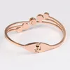 Mode 316 Edelstahl Rose Gold Kristall Frühling Armreif Armbänder Nickel Frei Schmuck Für Frauen Geschenk Design