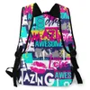 School Bags 2021 OLN Style Backpack Boy Teenagers Nursery Bag Abstract Slogan And Grunge Elements Back To218I