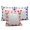 40*40 Plaid Blank White Sublimation Pillow Case Heat Transfer Cushion Cover Grid Square Home Sofa Pillowcases 3 color T9I001454