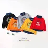 Vår höstdesign 2 3 4 5 6 8 10 år Barn nedskrivning Krage Letter Print Patchwork Sweatshirt för barn Baby Boy 211110