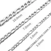 3mm5mm7mm10mm rostfritt stål Flat Figaro Curb Cuban Chain Link för män Kvinnliga halsband 1830 tum längd med sammet Bag2983210